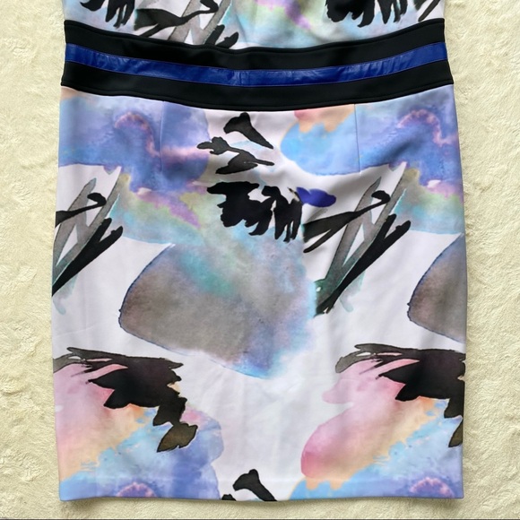 G.I.L.I plus size water color sheath dress Ponte scuba exposed zipper size 22 - Picture 6 of 11